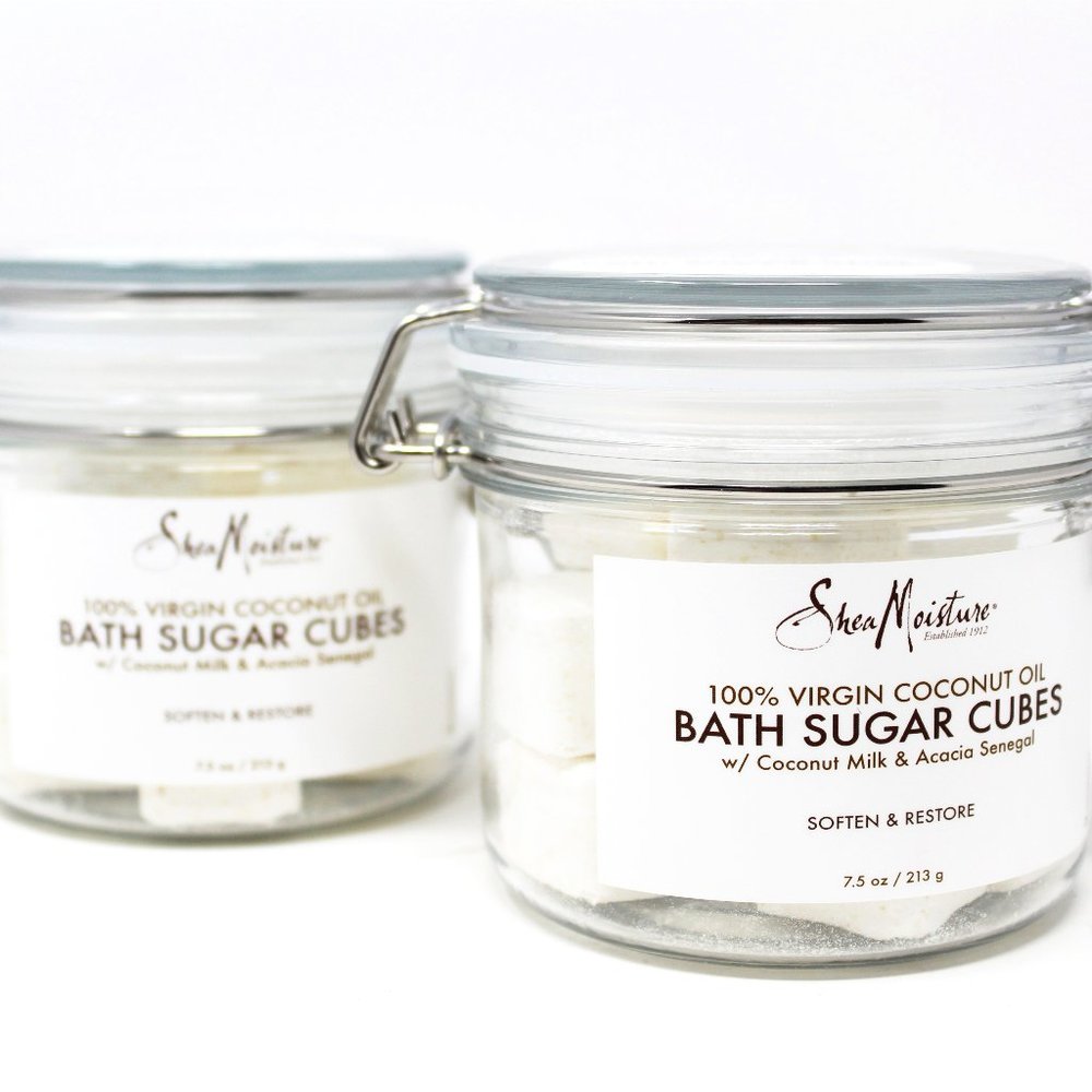3pk- Shea Moisture 100% Virgin Coconut Oil Bath Sugar Cubes Coconut Milk Acacia - Picture 4 of 13